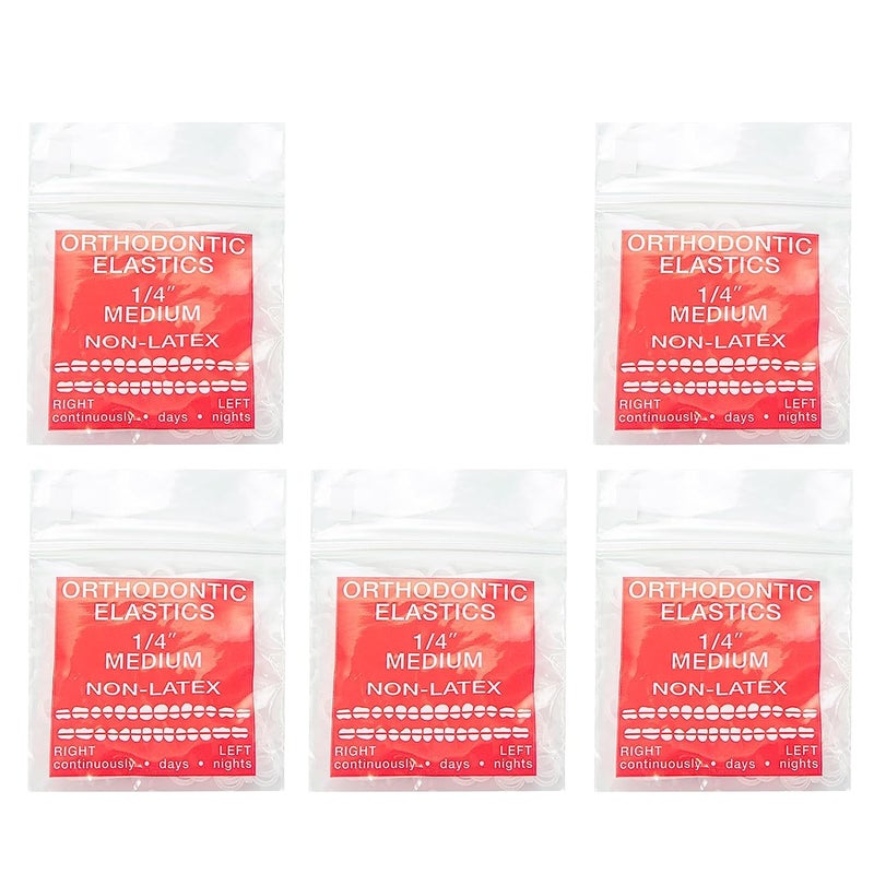 JMU Orthodontic Rubber Bands 1/4 Medium 6.4 mm Clear Orthodontic Elastics 4.5oz 500 pack Latex Free Dental Rubber Bands Made in USA - Image 1